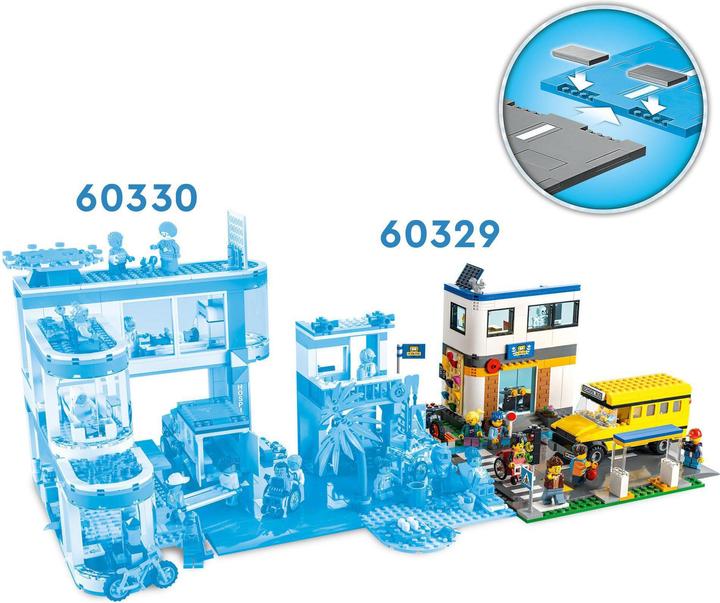 Actual product image LEGO School with school bus (60329, LEGO City)