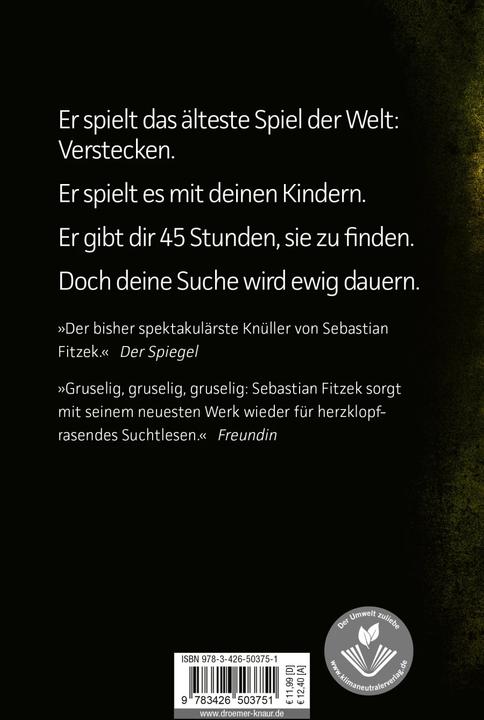 Produktbild Der Augensammler (Deutsch, Sebastian Fitzek, 2011)