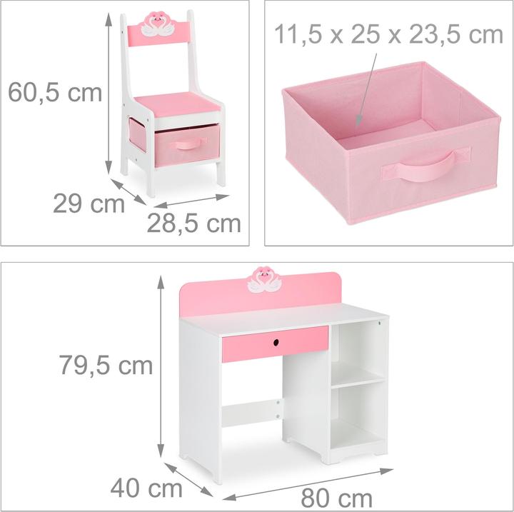 Produktbild Relaxdays Kinderschreibtisch (80 x 40 x 79.5 cm)
