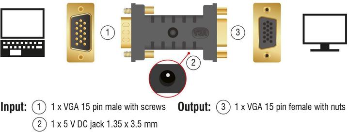 Actual product image Delock VGA to (VGA, 6.25 cm)