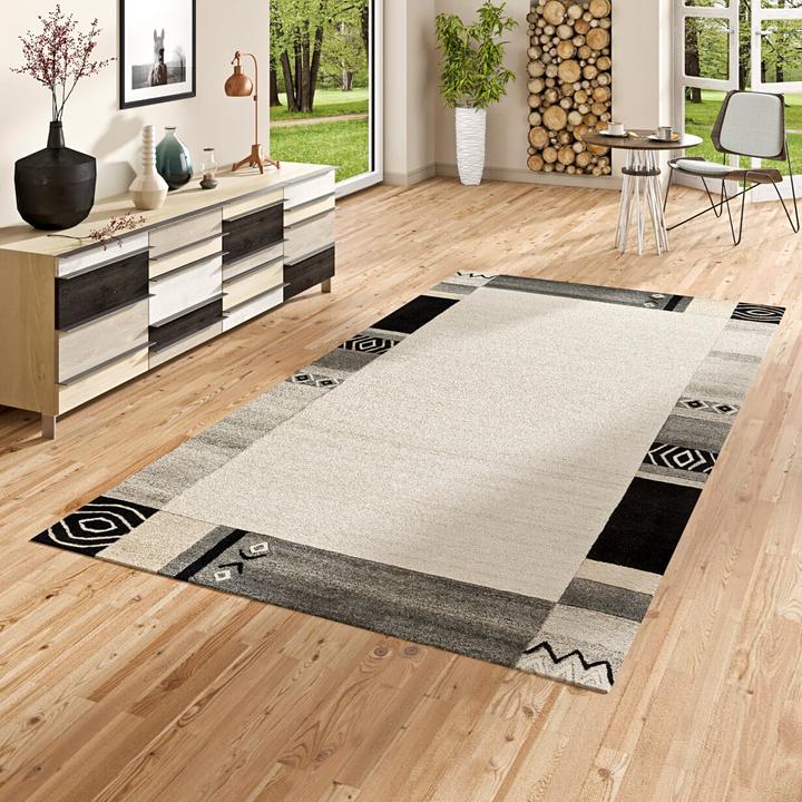 Actual product image Theko Natural Carpet Indo Nepal Patana Border (70 x 140 cm)
