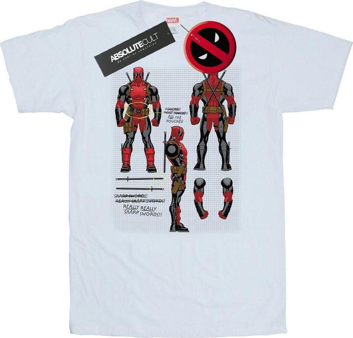 Actual product image Mens Deadpool Action Figure Plans T-Shirt (XXL)