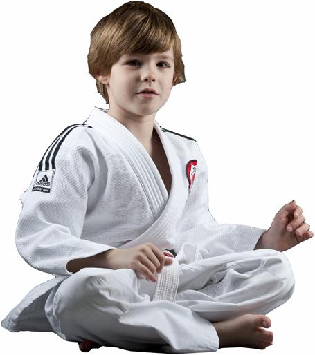Immagine prodotto adidas Anzug Junior weiss gewoben (mit Schulterstreifen, leichte Ausführung (110 C)