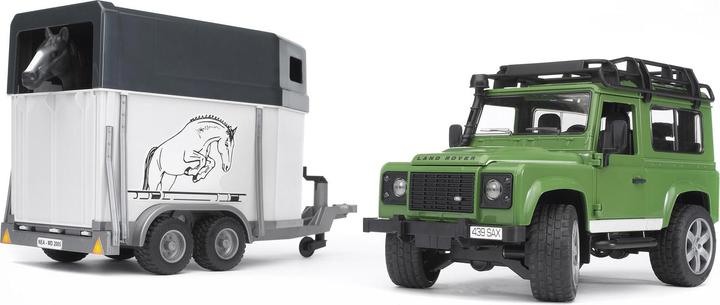 Bruder Land Rover Defender with horse trailer