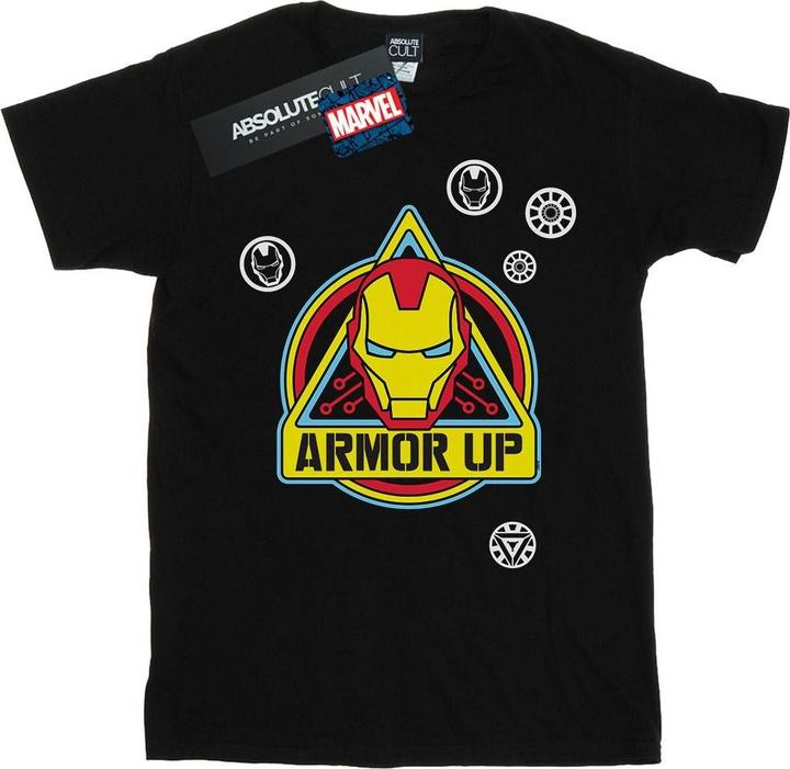 Actual product image Mens Iron Man Armor Up Badge T-Shirt (L)