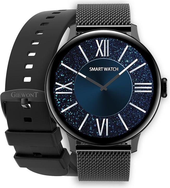 Image du produit Giewont Montre intelligente pour femme GW330-3 Bracelet en silicone noir-noir + Bracelet noir