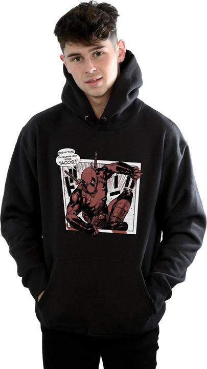 Actual product image Mens Deadpool Breaktime Tacos Hoodie (S)