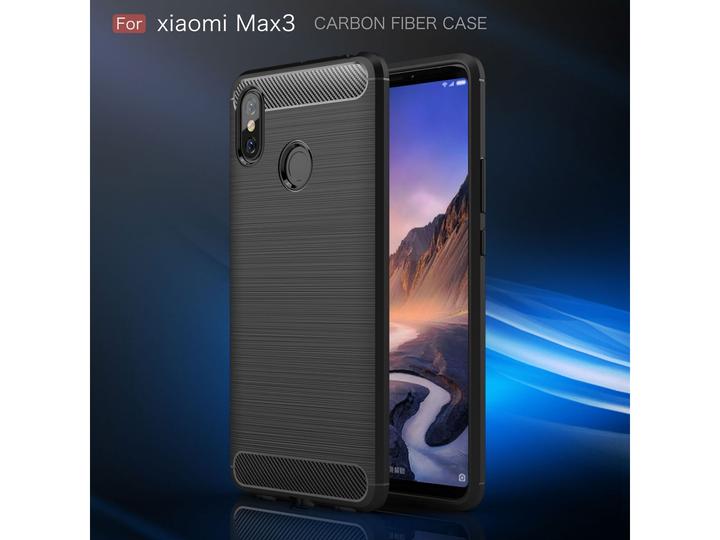 Immagine prodotto Screenguard Xiaomi Mi Max 3 Scafo Carbonio Spazzolato Morbido TPU (Mi Max 3)
