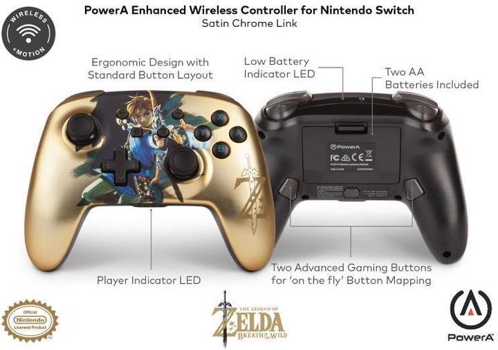 Actual product image PowerA Enhanced Wireless Controller for NSW - Satin Chrome Link (Switch)