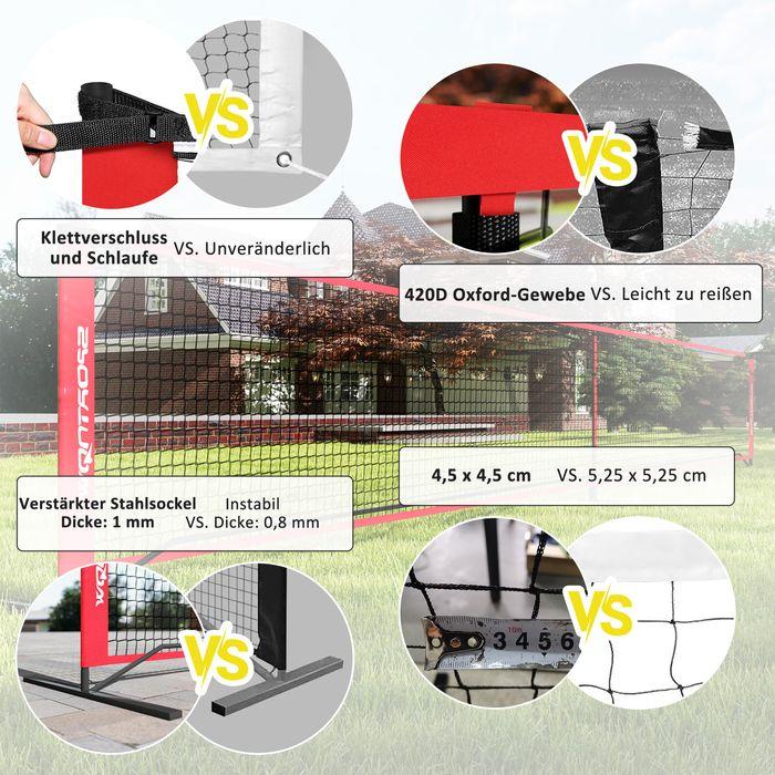 Produktbild Swisshandel24 Pickleball-Netz tragbares Set 6,7 m Pickleball-System mit Ballsammler, Bälle