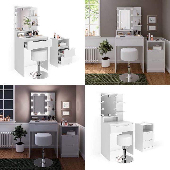 Produktbild Vicco Ruben mit Hocker und Beleuchtung (60 x 48 x 143 cm)