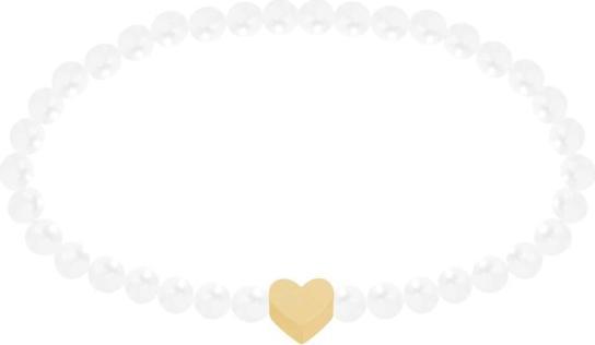 Immagine prodotto HCA Nuovo bracciale Wonderful Moments - Cuore placcato oro (17 cm, Acciaio inossidabile, Perla di madreperla)