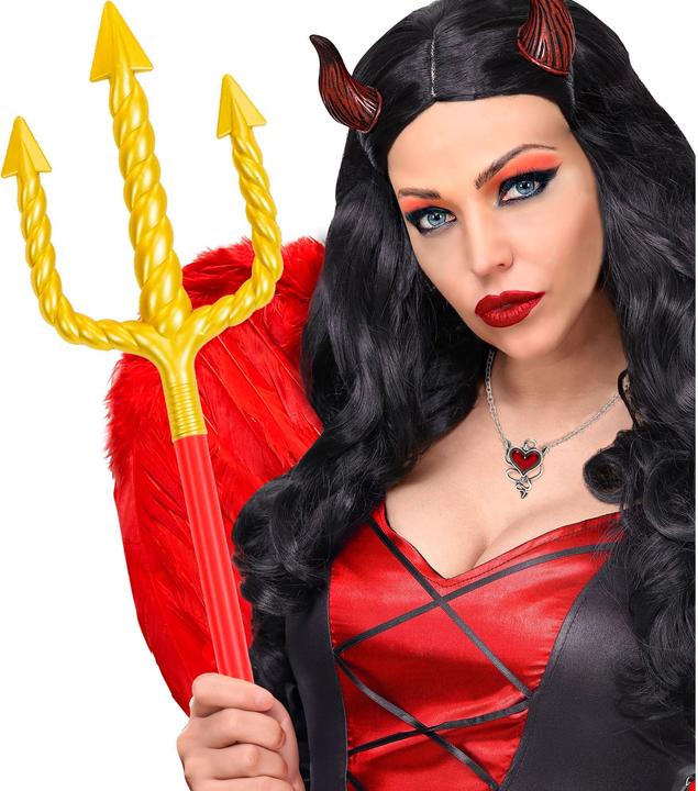 Image du produit Widmann Trident doré avec bâton rouge 137cm