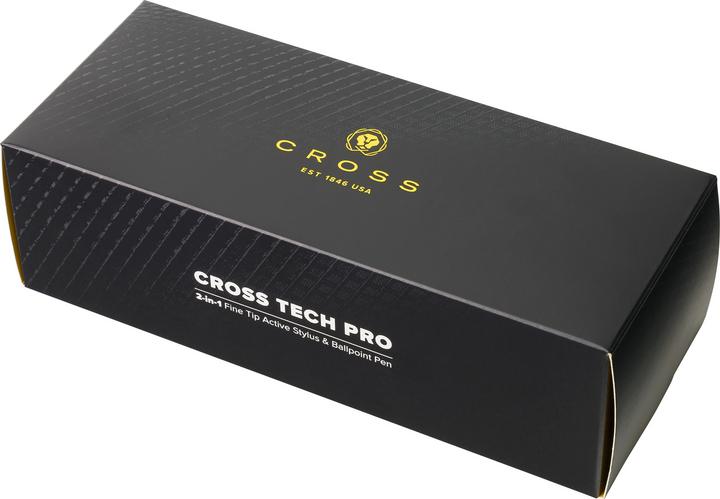 Actual product image Cross PDA stylus Tech Pro black textured with engraving field in gift box