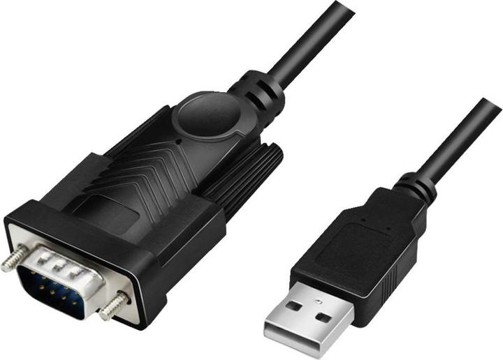 Produktbild LogiLink USB 2.0 RS232 Adapterkabel, schwarz, 1,5 m Anschlüsse: USB-A Stecker, DB9 Stecker (1.50 m)