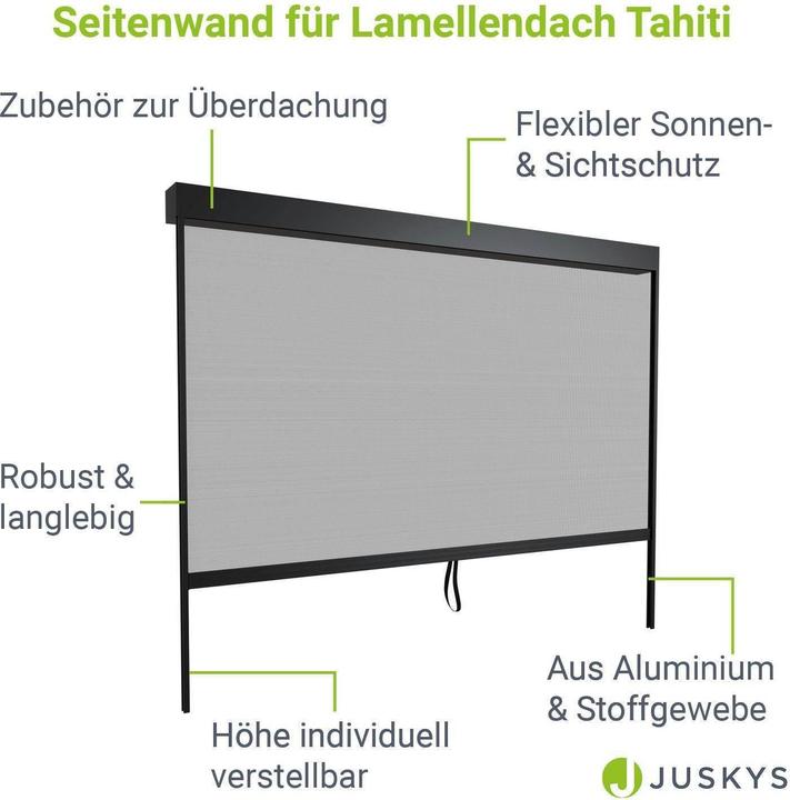 Immagine prodotto Juskys Seitenwand für Lamellendach Tahiti (240 cm, 300 cm)