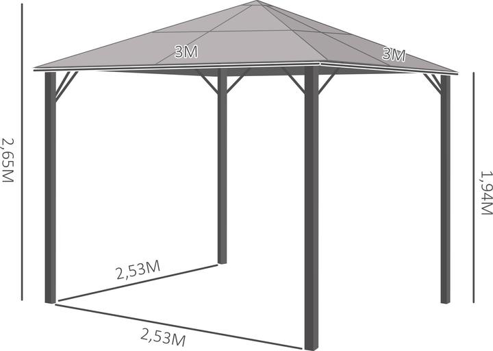 Immagine prodotto Outsunny Padiglione (300 cm, 300 cm)