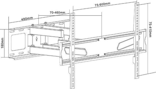 Produktbild Maclean MC-723 - VESA Monitor-/TV-Halter, 37-70", schwarz, 45 kg (Wand, 70", 45 kg)