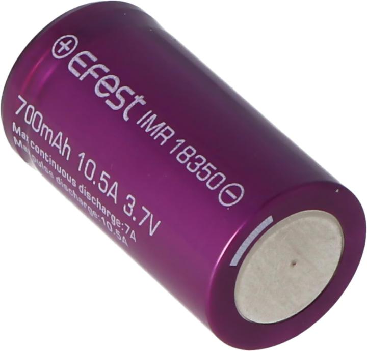Image du produit Efest Batterie Purple IMR18350 (plus pôle plat) (1 pcs, 18350, 700 mAh)