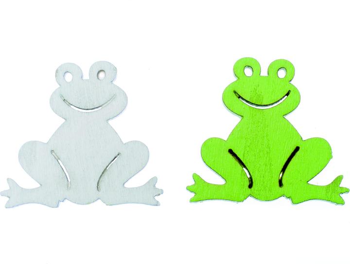 Actual product image Glorex Frog scatter piece 3,8x3,4cm 8pcs, white/green, lime tree