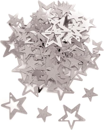 Actual product image Glorex Scatter stars silver 10mm approx. 500 pcs.