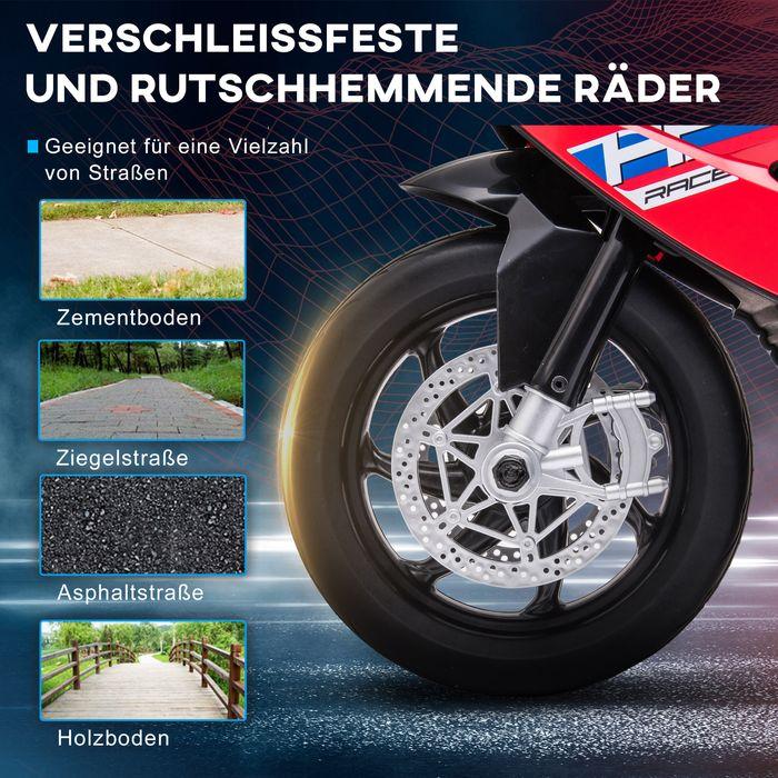 Produktbild Swisshandel24 Kinderelektro-Motorrad 6V Dreirad, 3 Musikmodi 2,5km/h ab 18 Monaten PP Metall Rot (6 V)