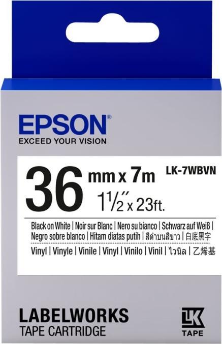 Epson LK-7WBVN Vinyl (3.60 cm, Schwarz)