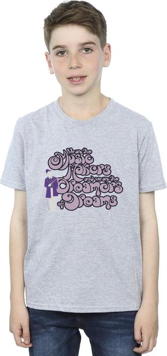 Actual product image Willy Wonka & the Chocolate Factory Boys Dreamers Text T-Shirt (104)