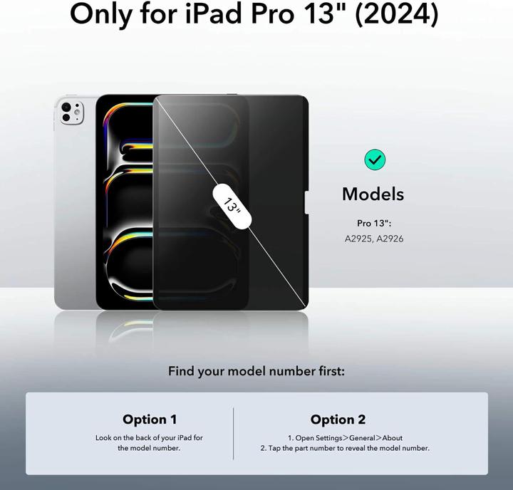Actual product image ESR Magnetic Privacy screen protector (1 Piece, iPad Pro 13 2024 (M4))