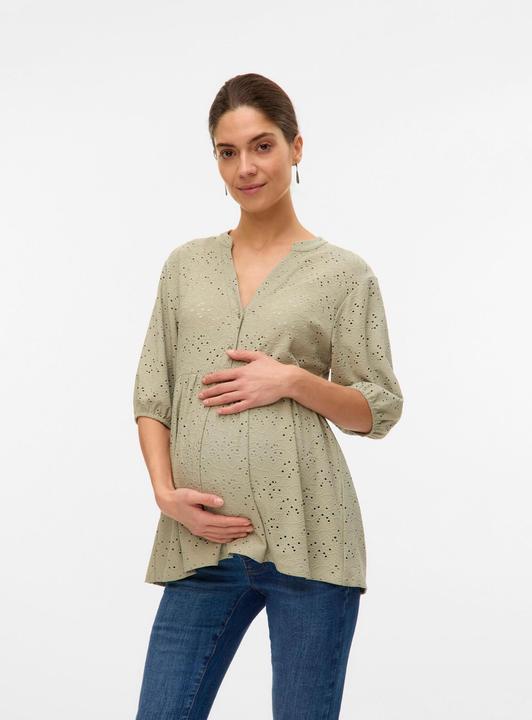 Immagine prodotto Mamalicious Normal geschnitten Mandarin Kragen Top Bluse (XL)