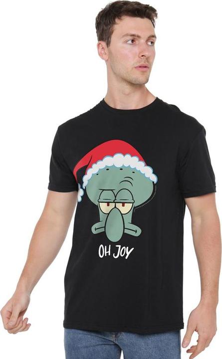 Actual product image Spongebob Squarepants Mens Joy Squidward Christmas T-Shirt (4XL)
