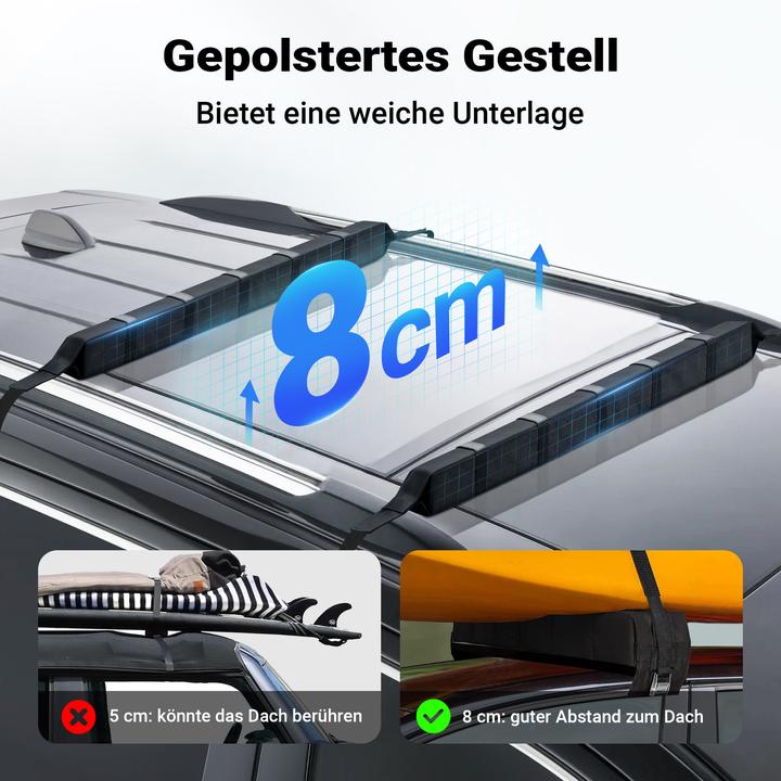 Produktbild Wiltec Dachgepäckträger 113x10x8cm Auto 75kg Dachträger Gepäckträger Kanu Kajak