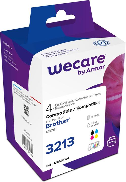 Wecare Multipack rebuilt CMYBK LC-3213V pour Brother DCP-J774 11/3x6.6ml (M, CF, C, Y)