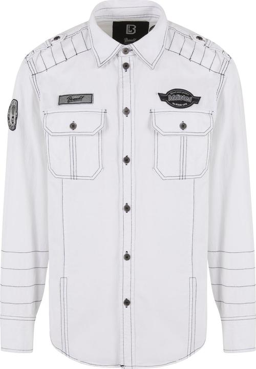 Brandit Luis Vintage Langarm-Shirt Grösse S Farbe Weiss (S)
