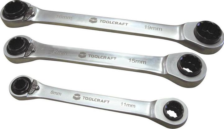 Actual product image Toolcraft Double Ratchet Ring Wrench-S (19 mm, 16 mm, 11 mm, 12 mm, 8 mm, 15 mm)