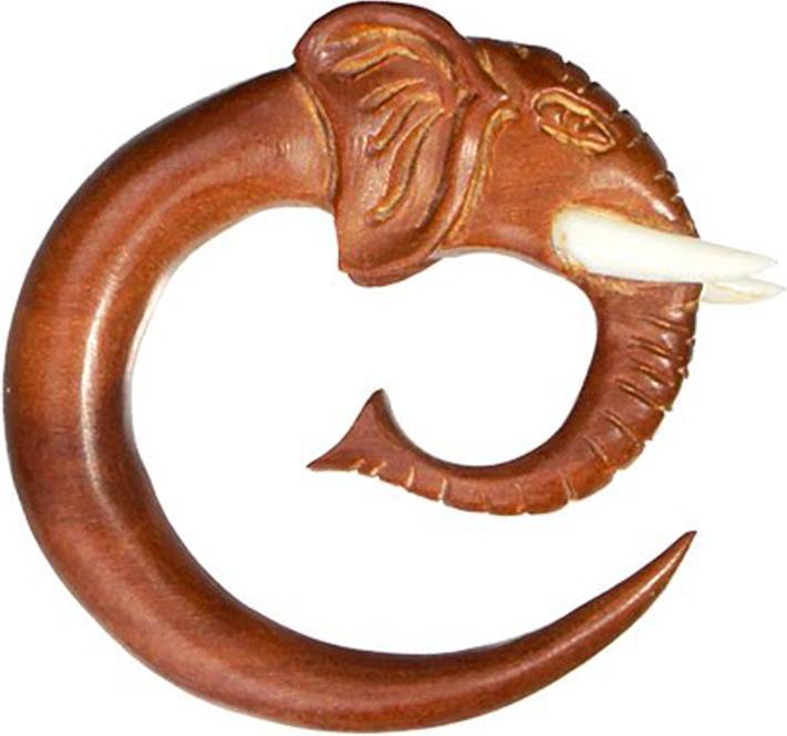 Immagine prodotto Star Piercing Peso per orecchie a spirale elefante in legno di palissandro (senza ottone, Organico)