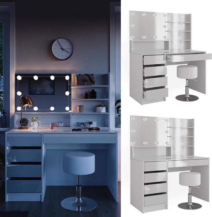 Actual product image Vicco Sherry mit Hocker und Beleuchtung (120 x 75 x 55 cm)