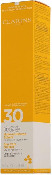 Image du produit Clarins Sun - Huile-en-Brume Solaire Corps & Cheveux SPF30 (Crème solaire visage, SPF 30, 150 ml, 190 g)