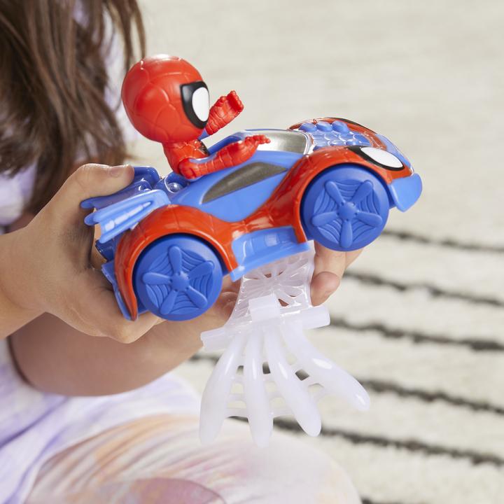 Actual product image Hasbro Spidey and His Amazing Friends Spidey Web-Flitzer Set, Spidey Action Figure with Vehicle and A