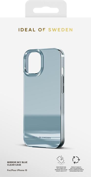 Immagine prodotto iDeal Of Sweden Custodia trasparente per iPhone 15, blu cielo a specchio (Apple iPhone 15)