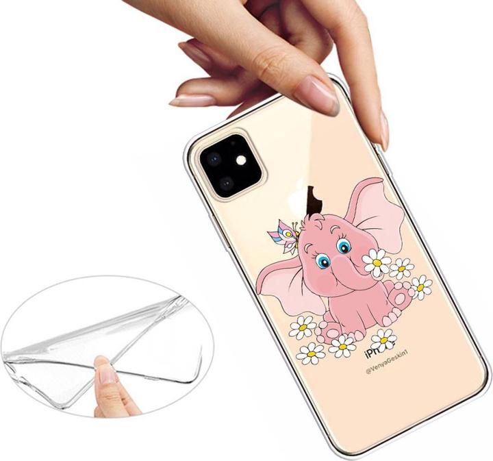 Actual product image Ueli Express iPhone 11 Super Slim Rubber Case Pink Elephant (Apple iPhone 11)
