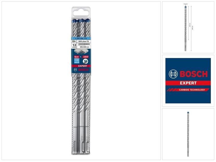 Produktbild Bosch Professional Zubehör EXPERT SDS plus-7X Hammerbohrer, 12 x 200 x 265 mm (12 Millimeter)