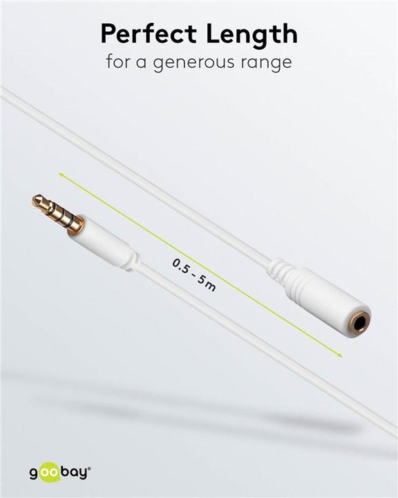 Image du produit Goobay 3,5 mm jack - 3,5 mm femelle (3 m, Jack 3,5 mm (AUX))