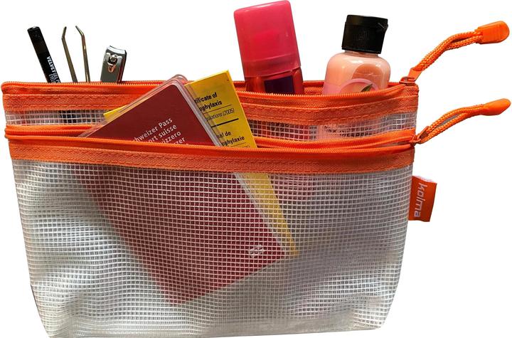 Produktbild Kolma Reissverschlusstasche Mesh Bag Double 25 x 16 cm orange (Dokumenten- & Geldtasche, Necessaire)