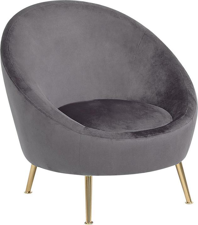 Actual product image Beliani LANGA chair in grey velvet