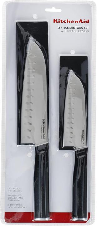 Actual product image KitchenAid Classic Santoku Set, 2 High-Carbon Scalloped Japanese Steel Knives (18 cm)
