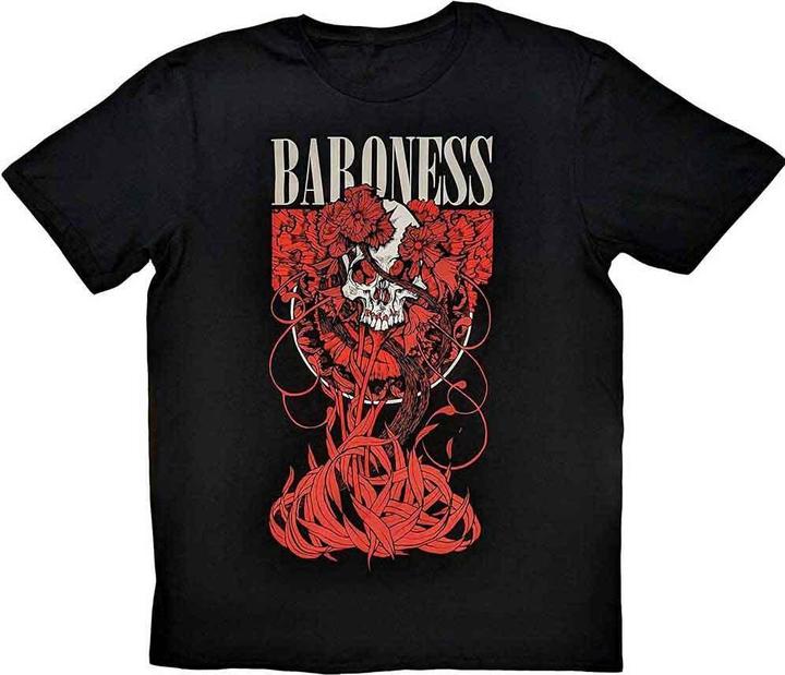 Actual product image Baroness Unisex Adult Fleur Skull T-Shirt (XXL)