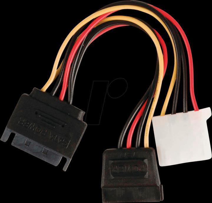 Image du produit Nedis Câble d'alimentation interne SATA 15 broches mâle Molex femelle/SATA 15 broches femelle Plaqué or