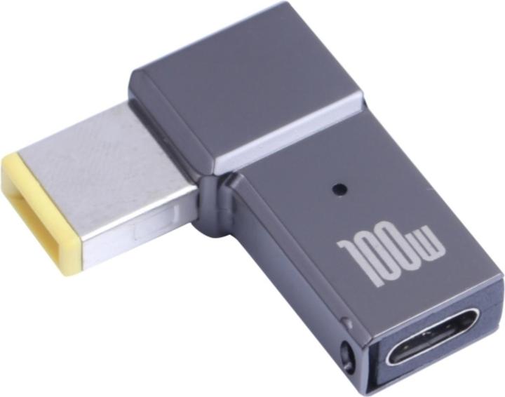 Actual product image PowerGuard USB-C to Lenovo Square Notebook Charger Adapter (10.5 x 4.2mm) (100 W)