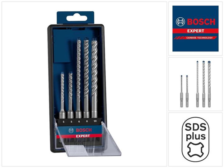 Produktbild Bosch Professional Zubehör EXPERT SDS plus-7X Hammerbohrer-Set, 5/6/6/8/10 mm, 5-tlg. (5.0 mm, 6.0 mm, 10.0 mm, Ø 8.0 mm)